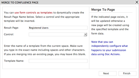Merge to Confluence Page Wizard