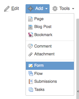 Adding a Form to a Confluence Page in Confluence 4.x